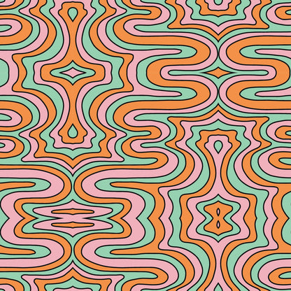 Retro Squiggles UV Printed Acrylic Sheet