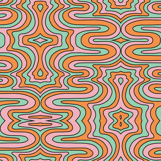 Retro Squiggles UV Printed Acrylic Sheet