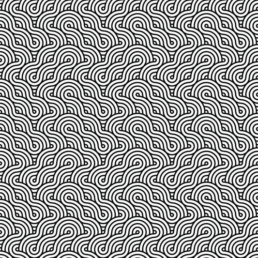 Retro Waves Black UV Printed Acrylic Sheet