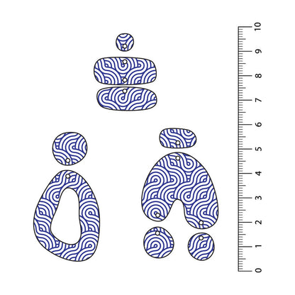 Retro Waves Dark Blue UV Printed Acrylic Sheet