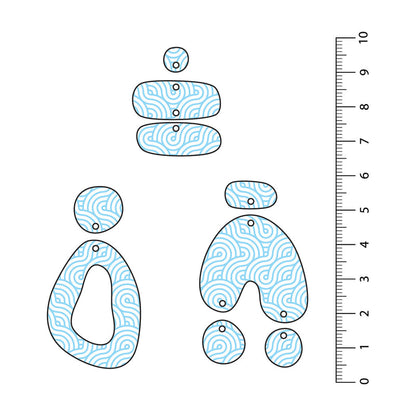 Retro Waves Light Blue UV Printed Acrylic Sheet