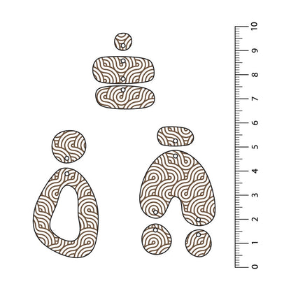 Retro Waves Brown UV Printed Acrylic Sheet