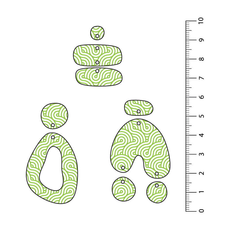 Retro Waves Light Green UV Printed Acrylic Sheet