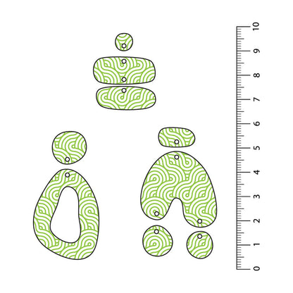 Retro Waves Light Green UV Printed Acrylic Sheet