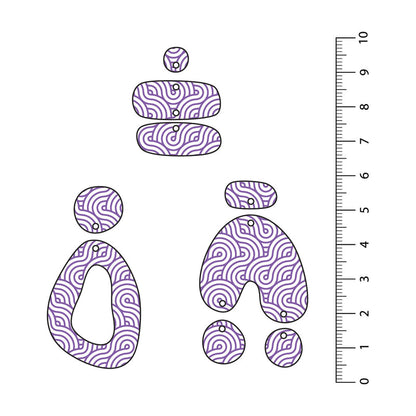 Retro Waves Dark Purple UV Printed Acrylic Sheet
