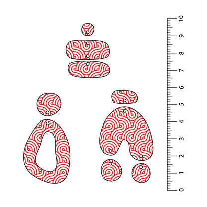 Retro Waves Red UV Printed Acrylic Sheet