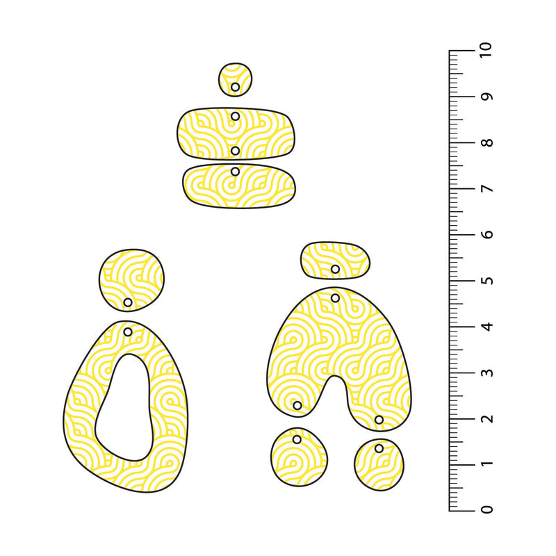 Retro Waves Yellow UV Printed Acrylic Sheet
