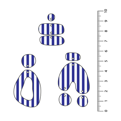 Stripes Dark Blue UV Printed Acrylic Sheet
