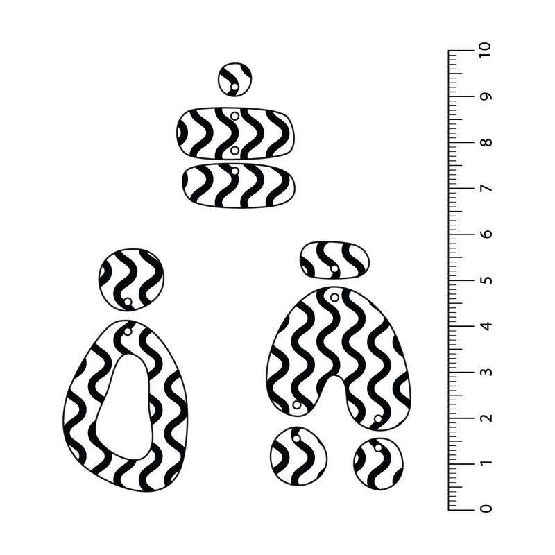 Waves Black UV Printed Acrylic Sheet