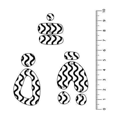 Waves Black UV Printed Acrylic Sheet
