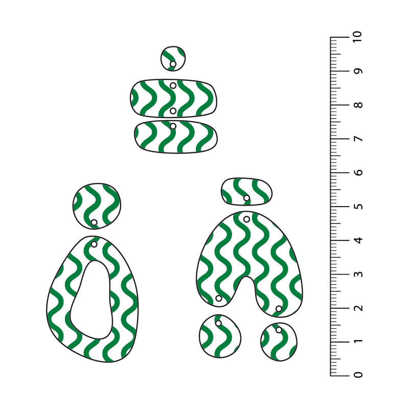 Waves Dark Green UV Printed Acrylic Sheet