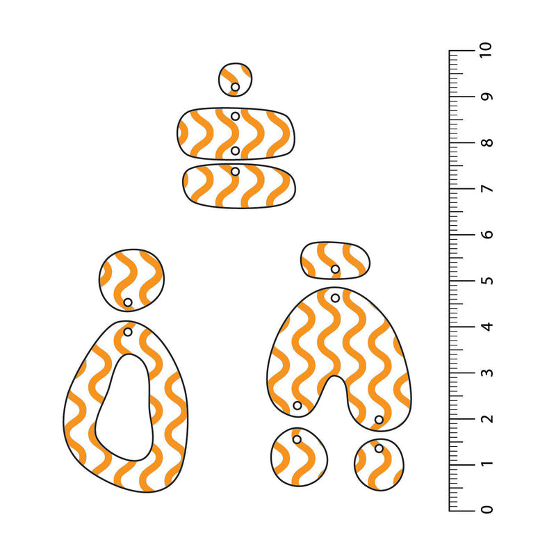 Waves Orange UV Printed Acrylic Sheet