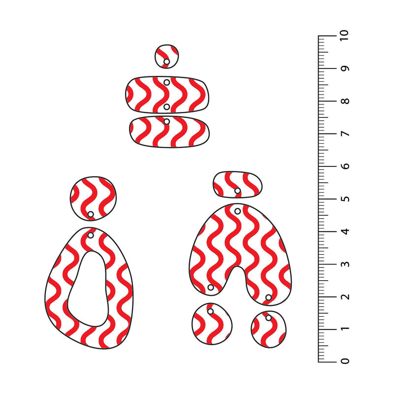 Waves Red UV Printed Acrylic Sheet