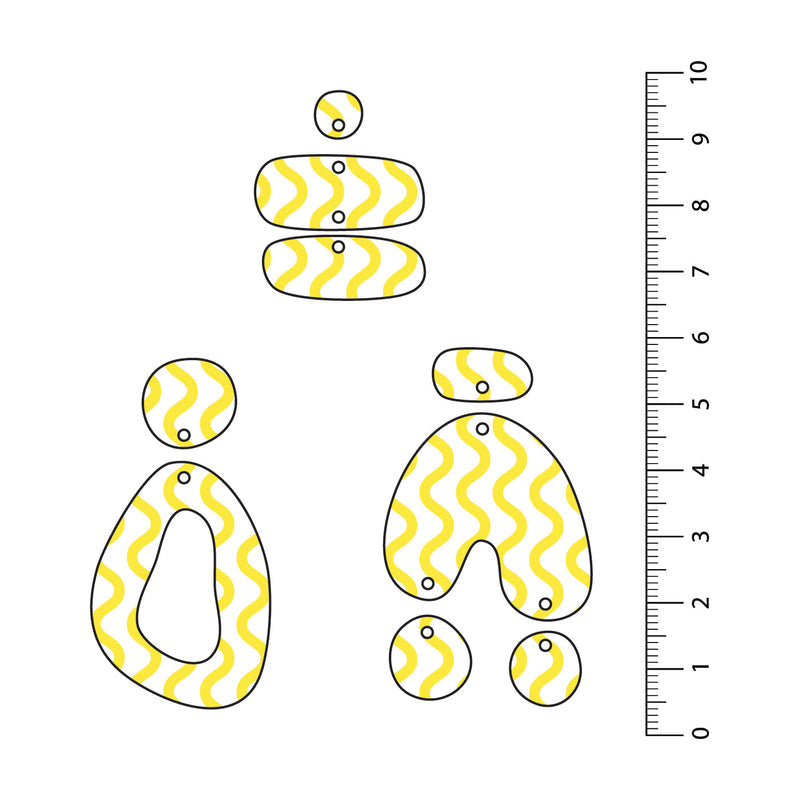 Waves Yellow UV Printed Acrylic Sheet