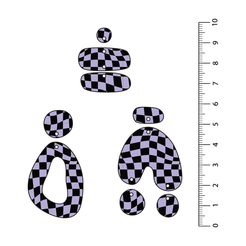 Wavy Checks 1 UV Printed Acrylic Sheet