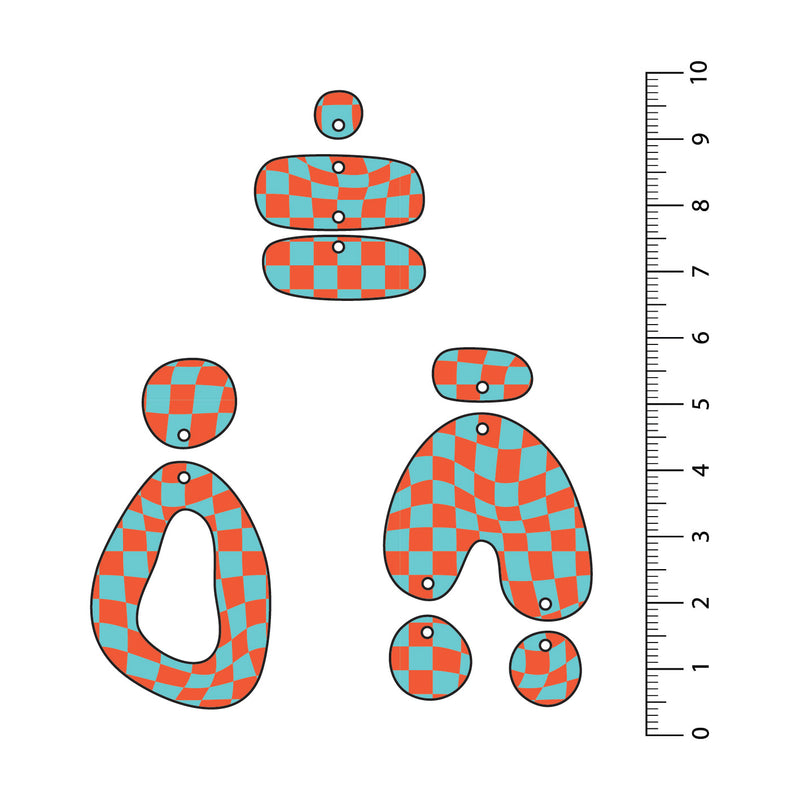 Wavy Checks 2 UV Printed Acrylic Sheet