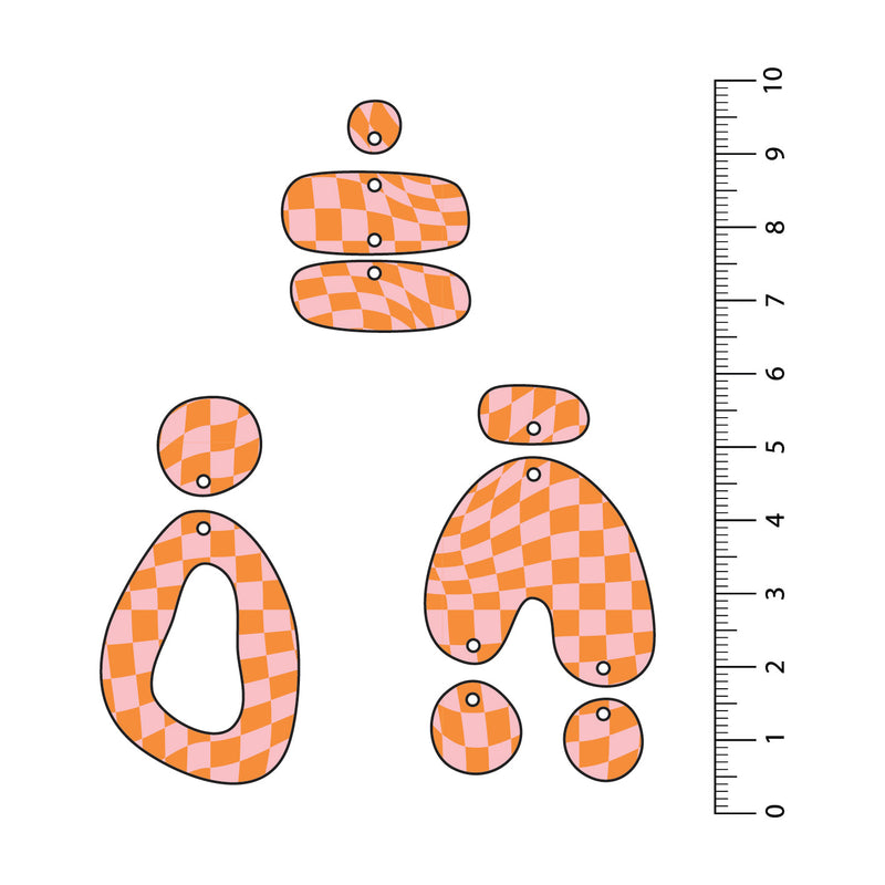 Wavy Checks 3 UV Printed Acrylic Sheet