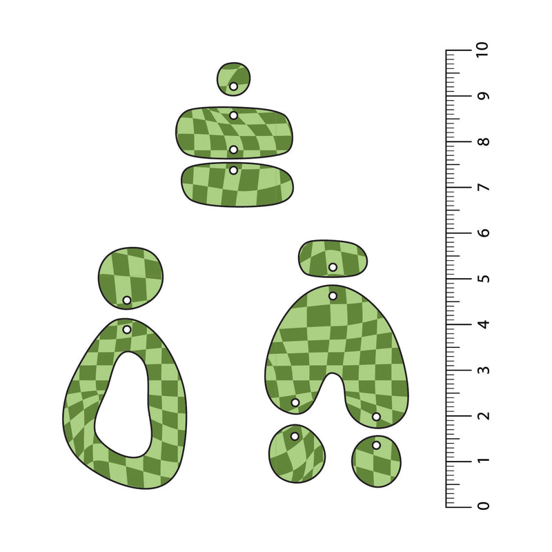 Wavy Checks 4 UV Printed Acrylic Sheet