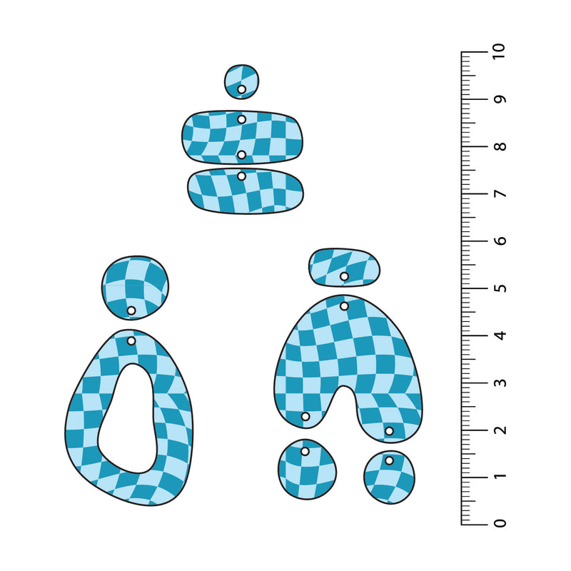 Wavy Checks 6 UV Printed Acrylic Sheet